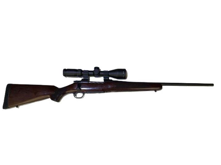 Bolt-action rifle with scope chambered in 300 Winchester Magnum