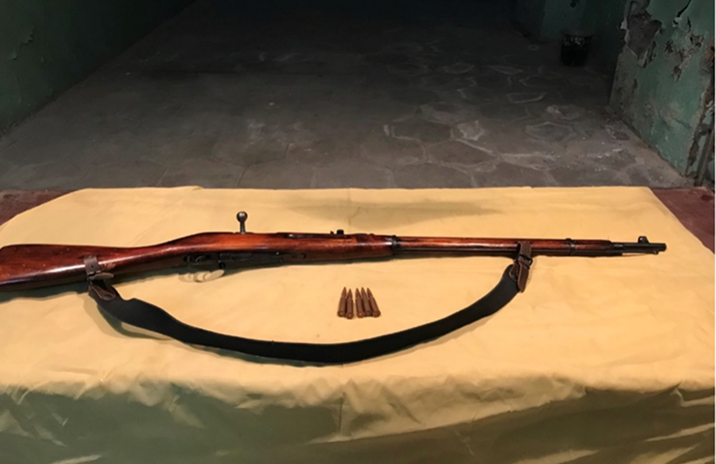 Mosin rifle chambered in 7,62 x 54 with cartridges